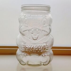 Vintage Skippy Peanut Butter Glass Jar -  100th Anniversary Beaver - No Lid